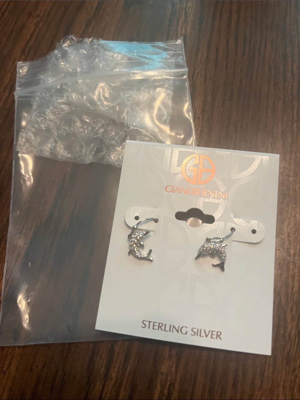 Giani Bernini Sterling Silver Dolphin Crystal Stud Earrings - Silver